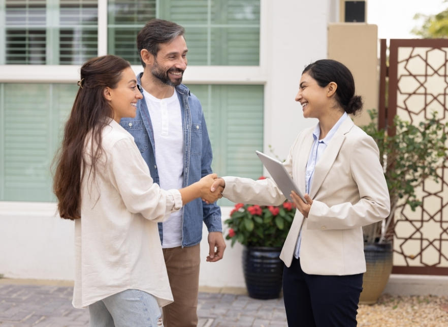 real estate agent and clients