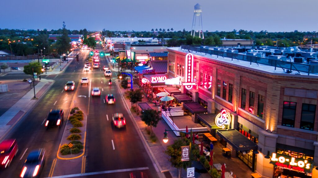 Downtown Gilbert at night