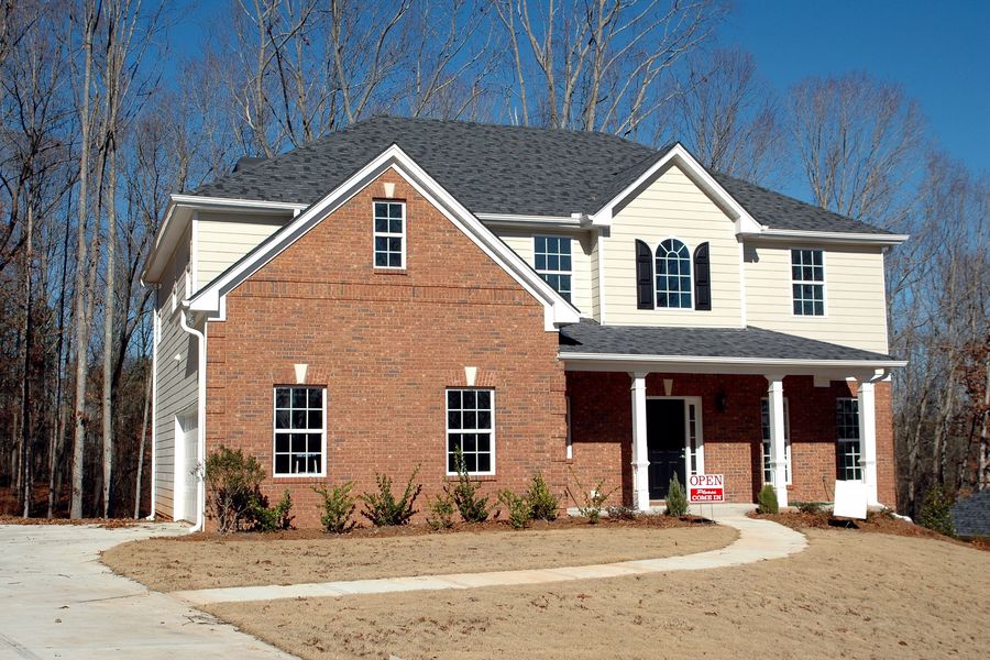 House with an open house sign