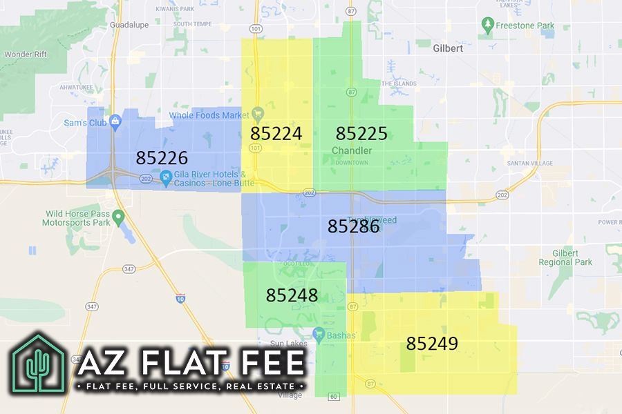 Chandler Arizona zip code map