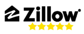Zillow logo with stars below